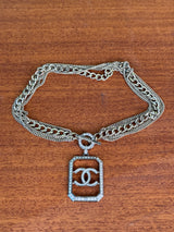 Chanel coco mark multi chain pendant necklace
