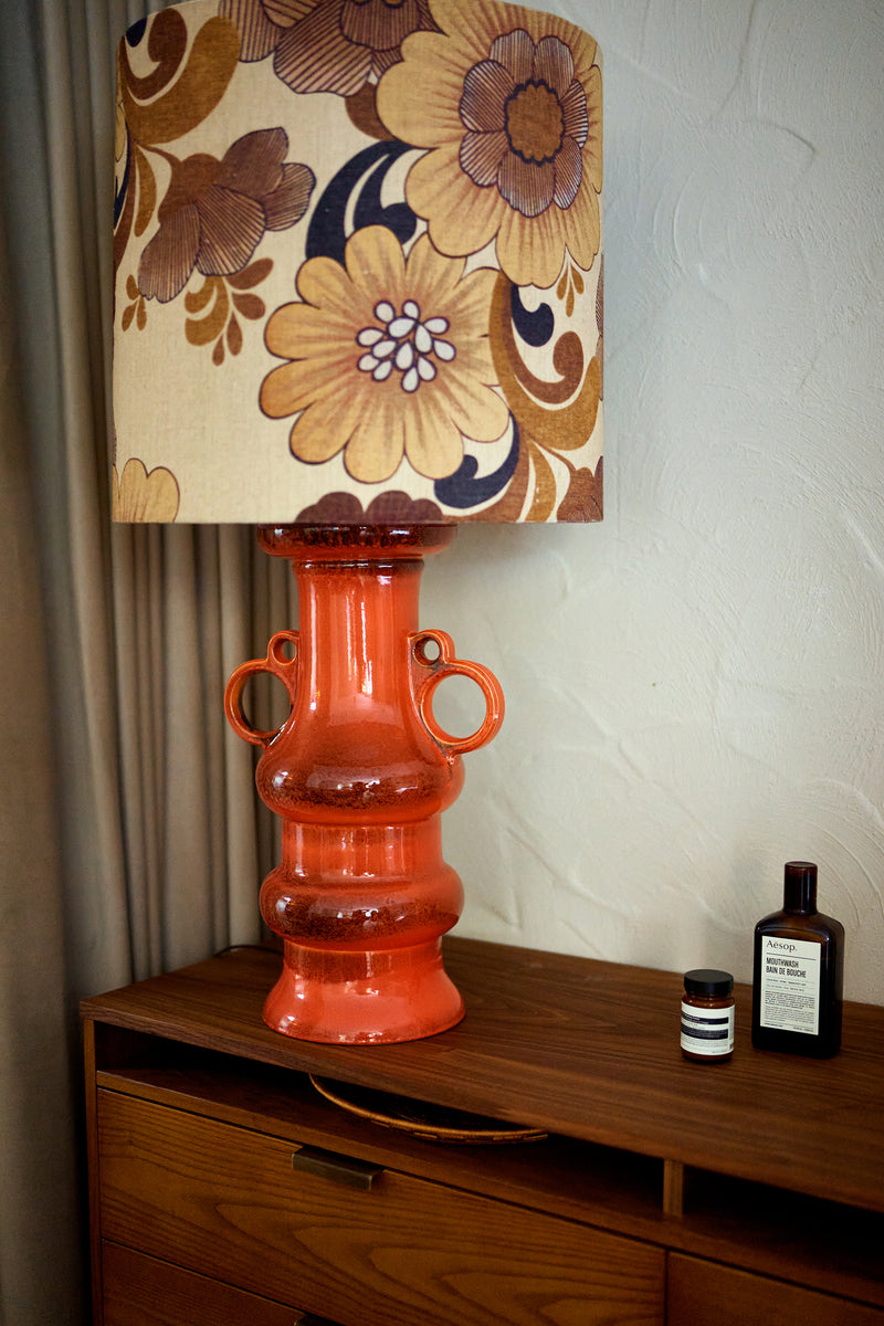 Grand table lamp base glazed orange