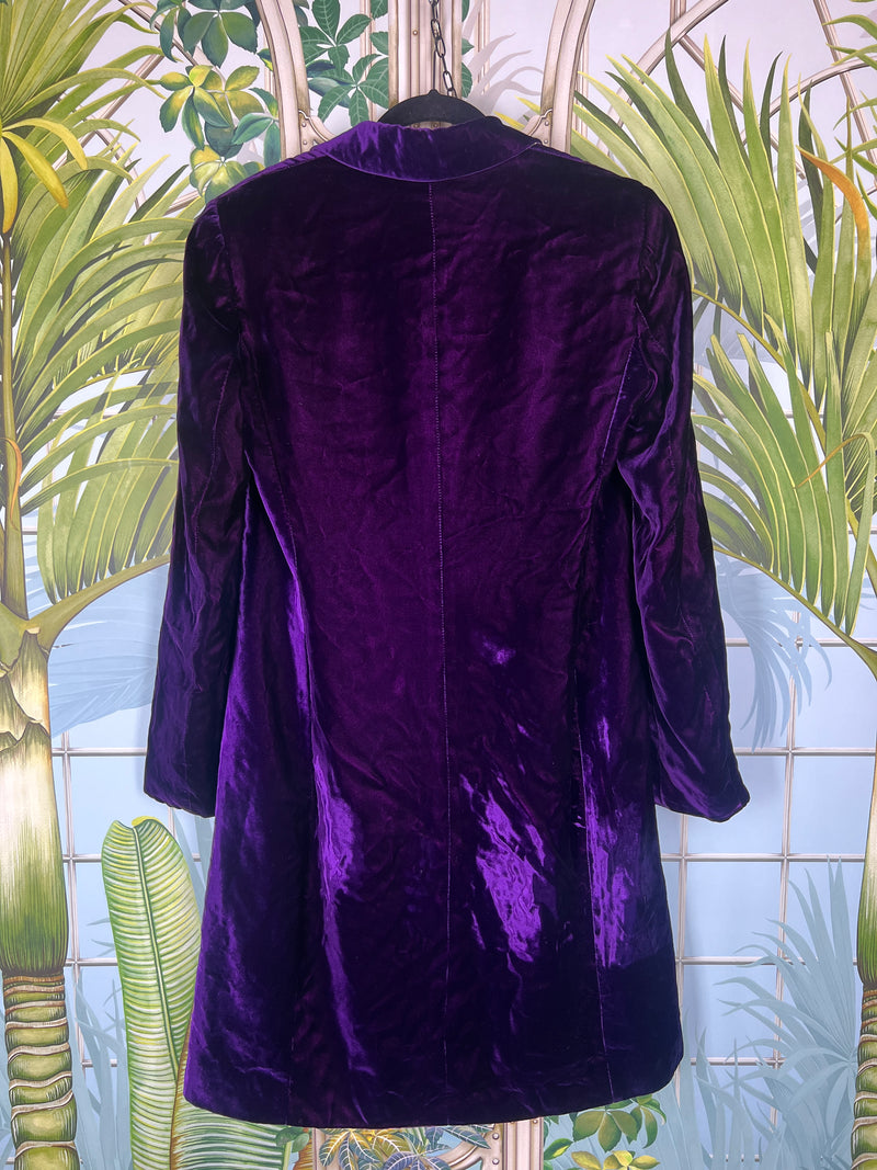 Etro Milano long velvet jacket purple