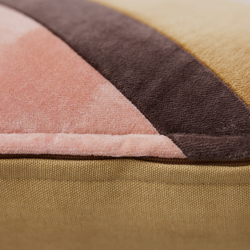 HKliving striped velvet cushion sunkissed