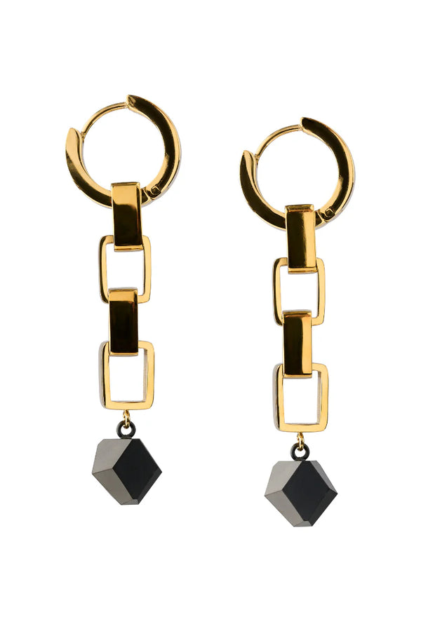 Sägen Juno Golden chain earrings