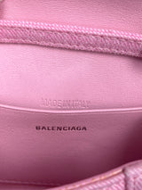 Balenciaga Hourglass pink denim mini limited edition bag