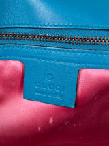 Gucci velvet Matelasé small marmont shoulder bag Pavone Cyan