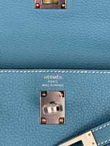Hermès Kelly 25 retourne blue jean, togo, palladium hardware