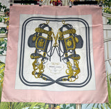 Hermés silk scarf brides de gala pink