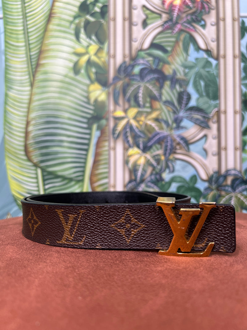 Louis Vuitton initiales reversible belt monogram/black