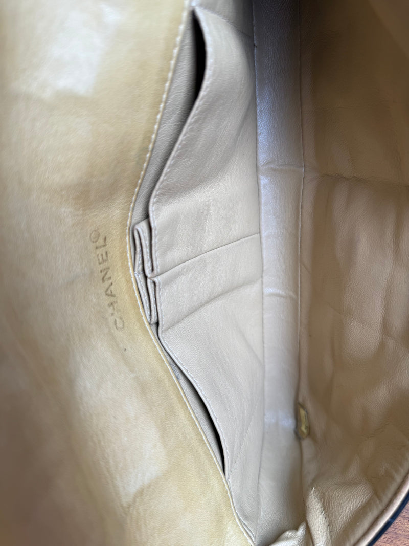 Chanel East West Chocolate bar flap bag black