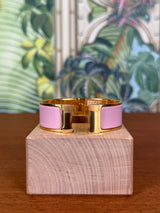 Hermès Clic Clac H Bracelet rose nacarat/gold