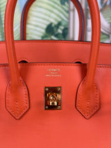 Hermès Birkin 25 retourne swift Leather Orange gold hardware