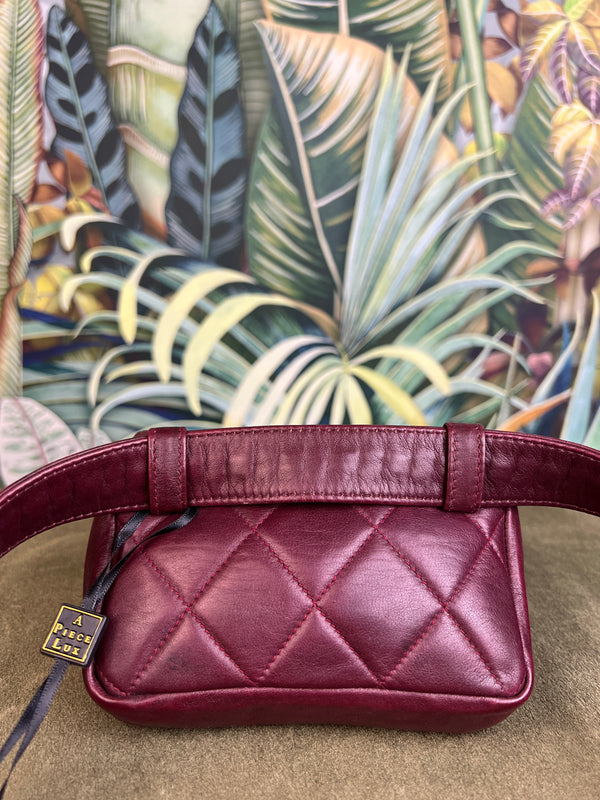 Chanel leather waist bag Bordeaux