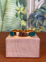 Hermès Clic H Bracelet emerald green /gold