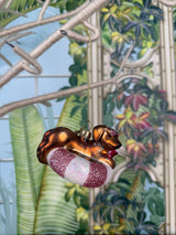 Vondels glass multicolor dog on pool float