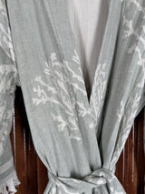 Amca cotton kaftan corallium green