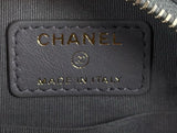 Chanel round quilted caviar leather bag grey