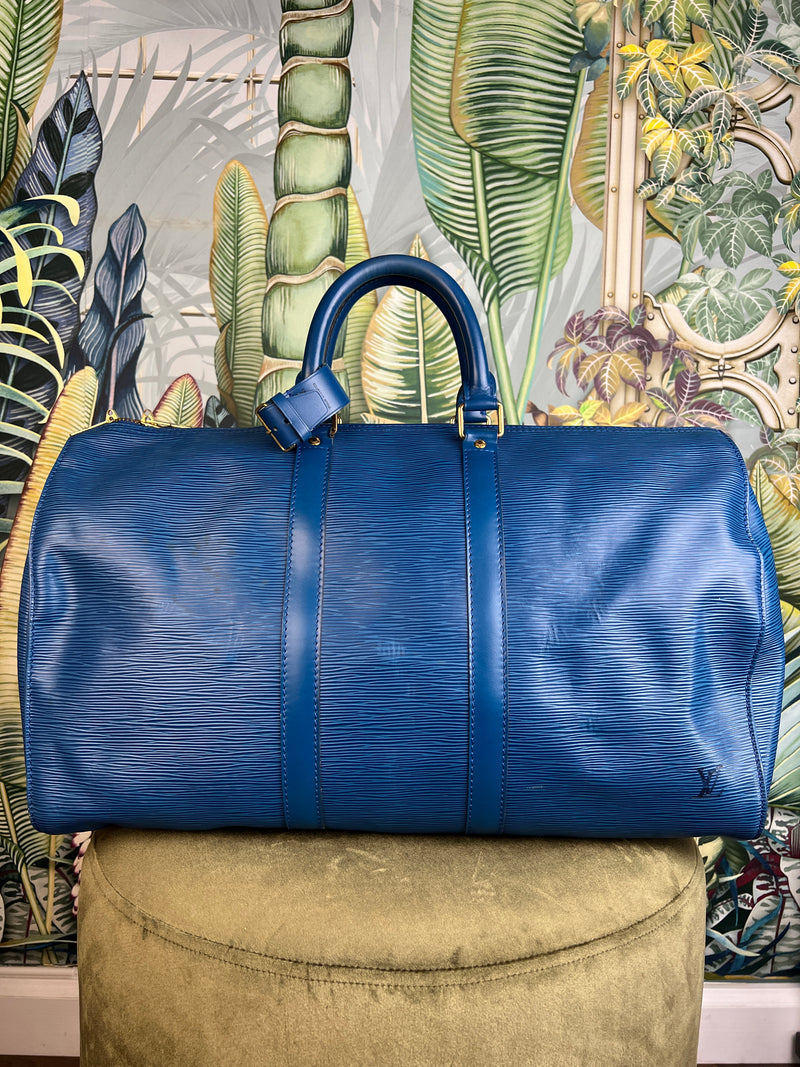 Louis Vuitton keepall 45 epi leather blue – A Piece Lux