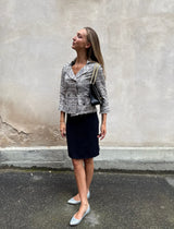 Chanel vintage double Flap Bag black with flat chain medium/large