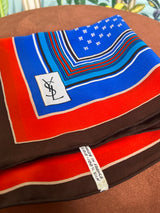 Yves Saint laurent scarf blue, red