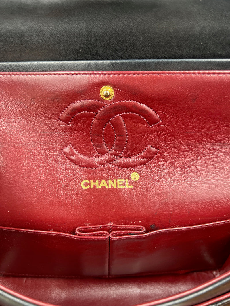 Chanel double flap bag small black/gold