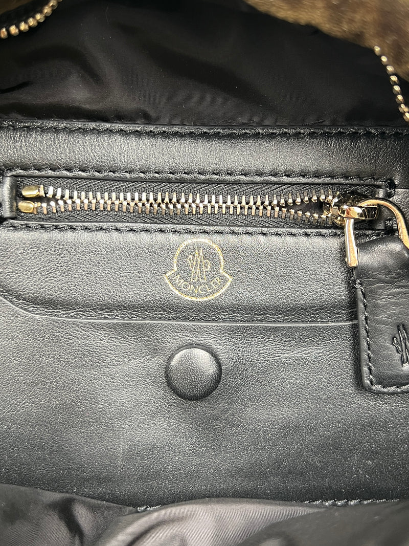 Moncler velvet backpack brown