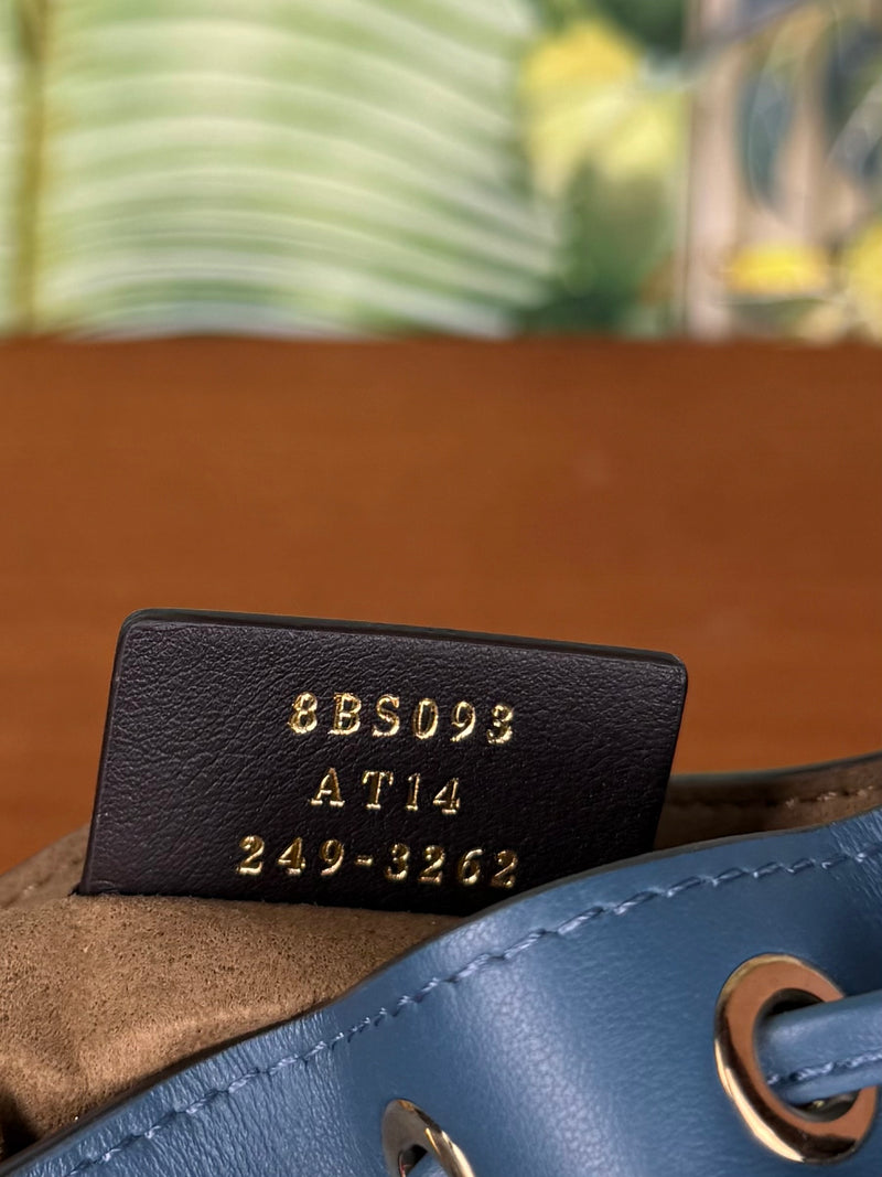 Fendi mon tresor mini bucket bag blue