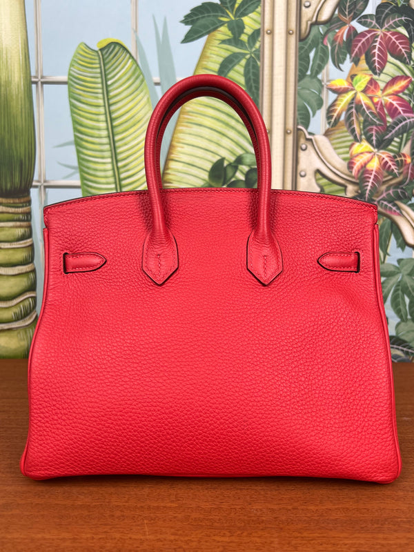 Hermès Birkin 25 retourne rouge Pivoine togo leather gold hardware