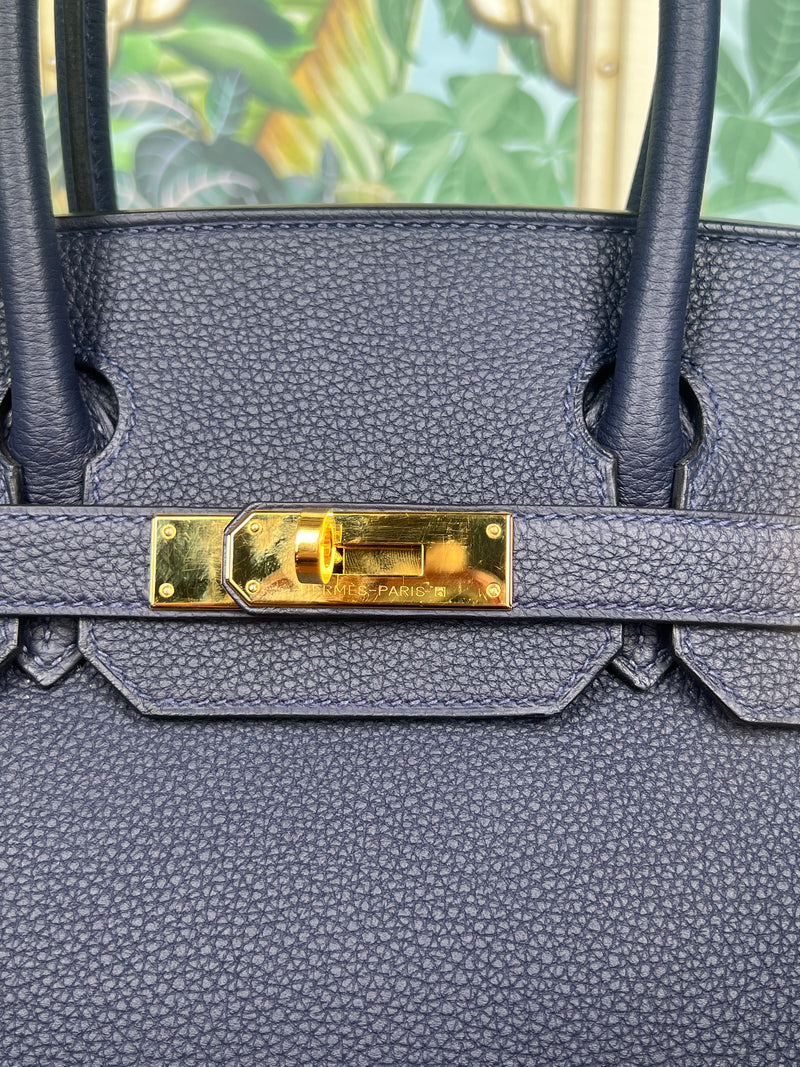 Hermés Birkin 30 blue nuit gold hardware