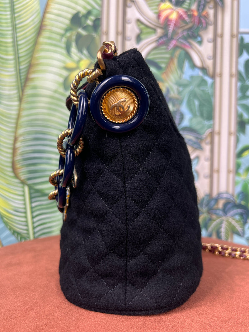 Chanel Paris-Hamburg charms wool bucket bag