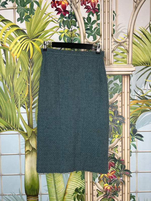 Chanel tweed skirt green/blue