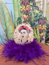 Hand painted ostrich egg Frida Kahlo