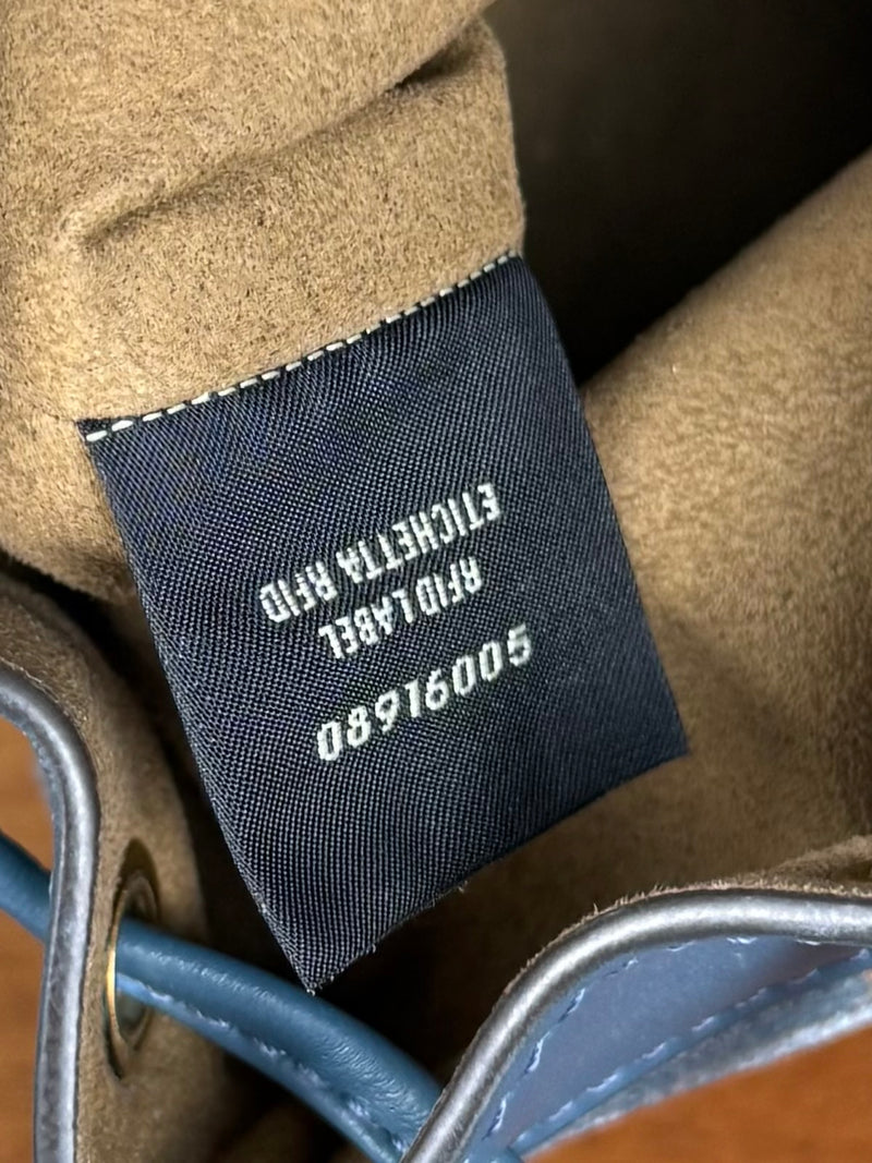 Fendi mon tresor mini bucket bag blue