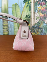 Gucci pink GG canvas Abby D ring baguette bag