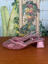 Sophia Webster Pirouette ballet low slingback baby pink/glitter