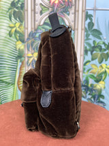 Moncler velvet backpack brown