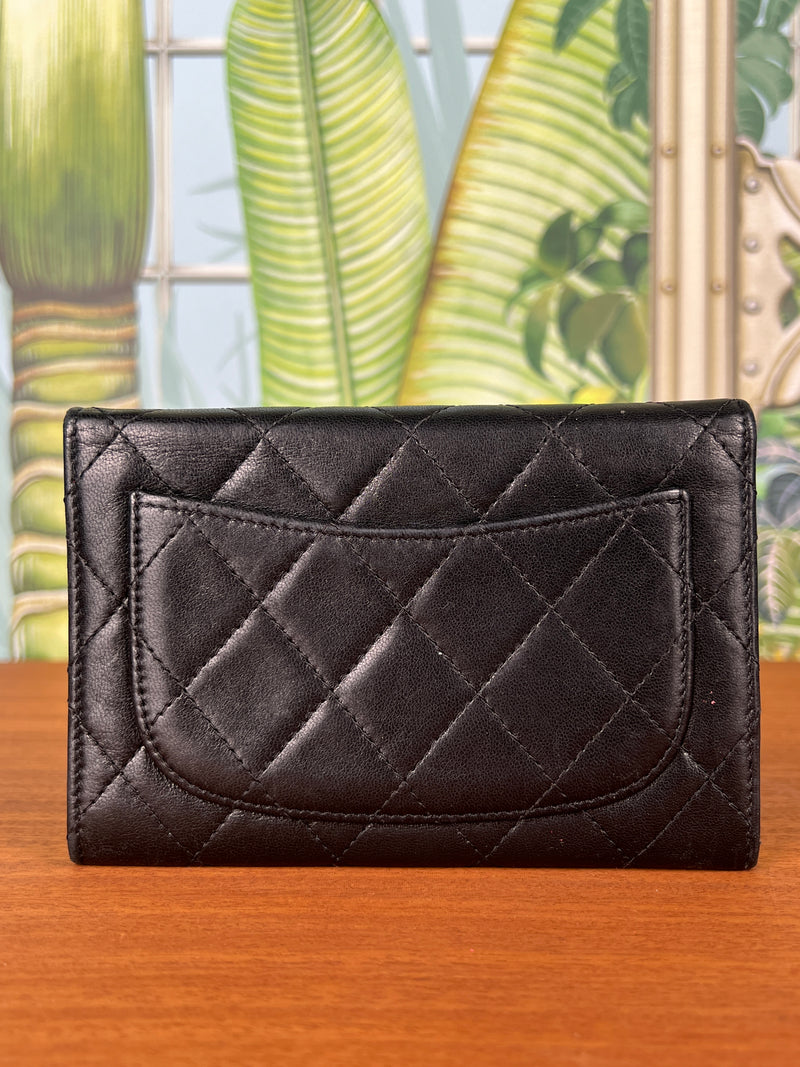 Chanel wallet timeless black calf