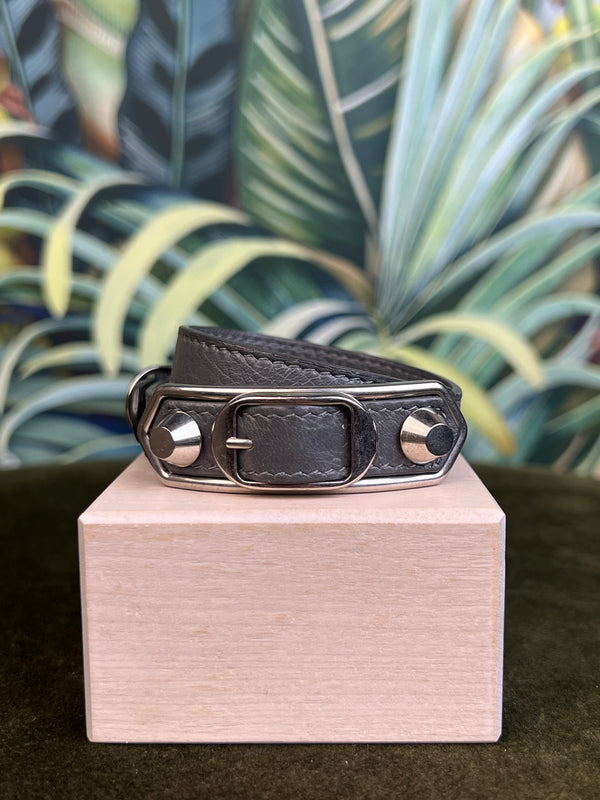Balenciaga leather bracelet grey