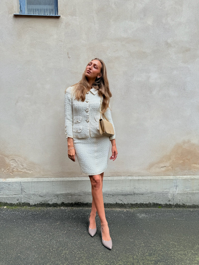 Chanel single vintage flap bag beige