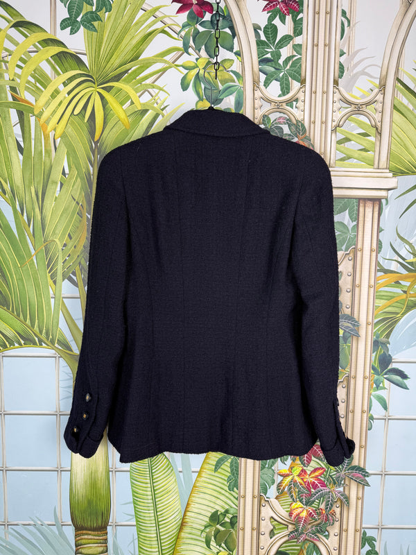 Chanel tweed set dark blue Fall 1996 fall collection