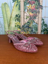 Sophia Webster Pirouette ballet low slingback baby pink/glitter