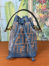 Fendi mon tresor mini bucket bag blue