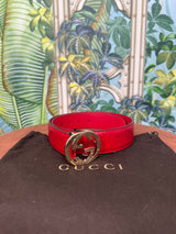 Gucci  interlocking G red belt