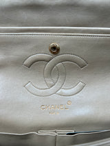 Chanel medium double flap bag beige lambskin 24k Gold plated