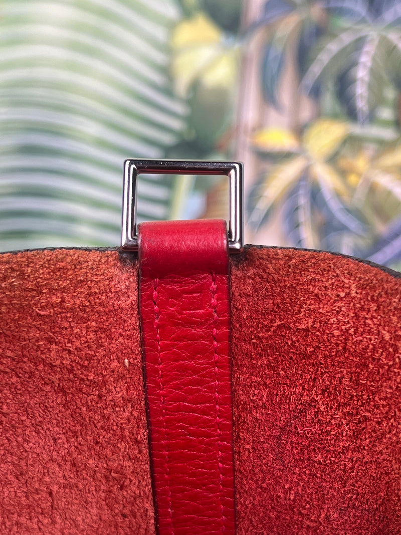 Hermés picotin leather bag red pm