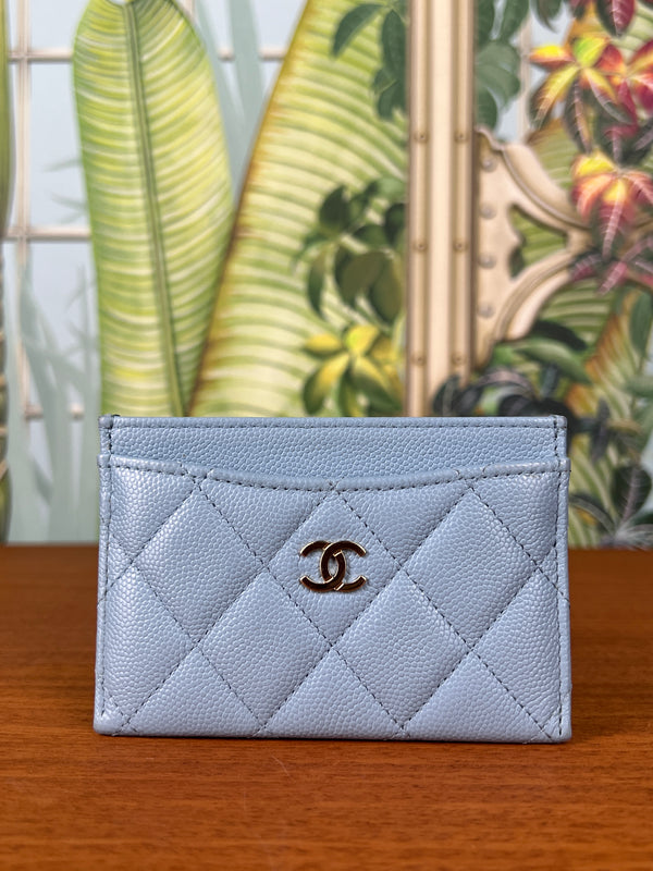 Chanel cardholder lightblue