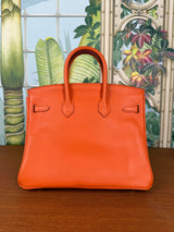 Hermès Birkin 25 retourne swift Leather Orange gold hardware