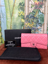 Chanel Matelassé wallet pink