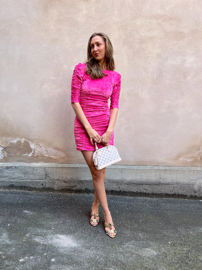 Ganni pink velvet dress – A Piece Lux Ganni pink velvet dress – A Piece Lux