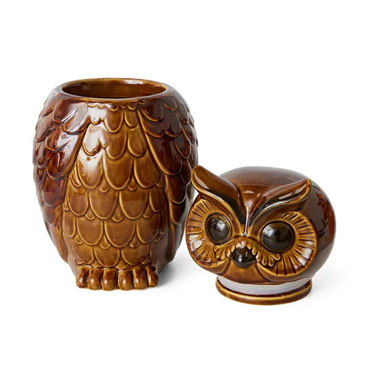 HK living ceramic owl jar roasted