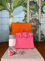 Hermès Birkin 25 retourne rose azalee swift leather palladium hardware
