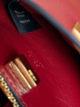 Fendi scarlet sage red mini peekaboo top handle bag