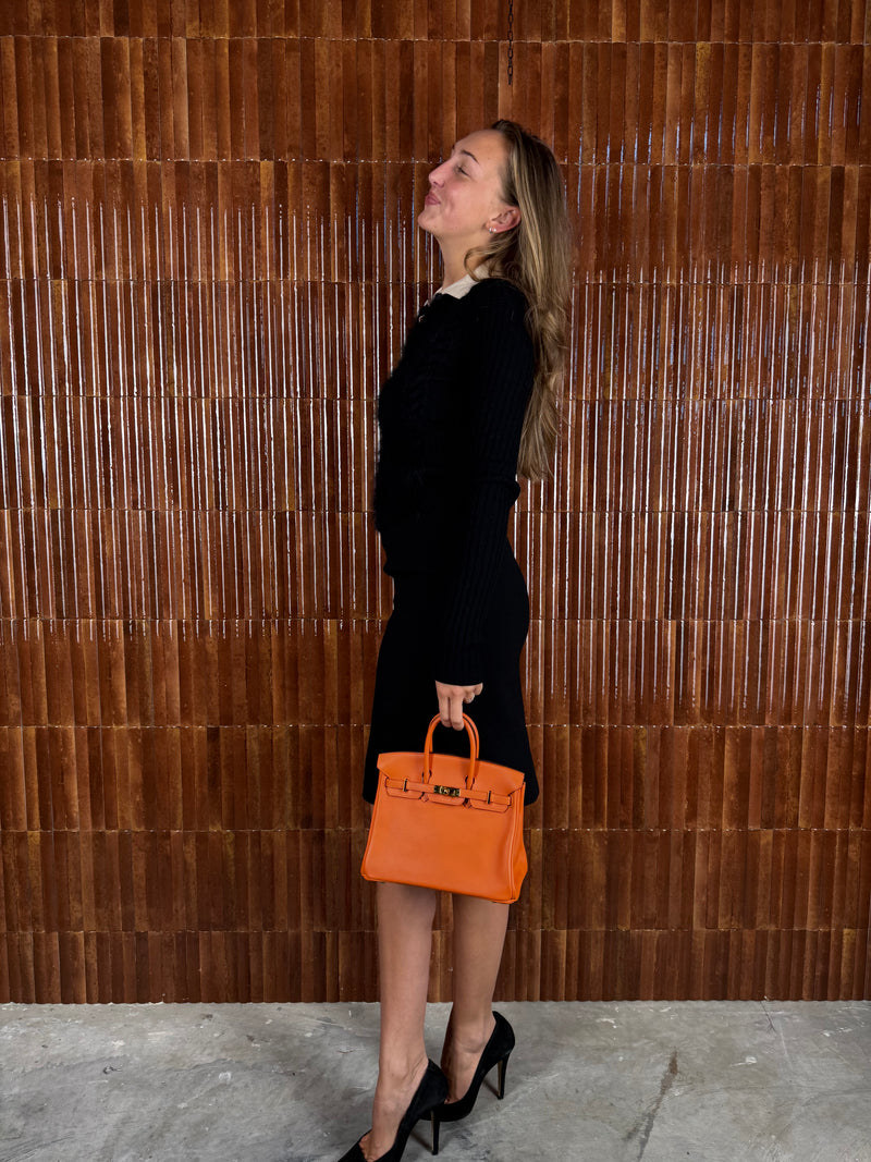 Hermès Birkin 25 retourne swift Leather Orange gold hardware